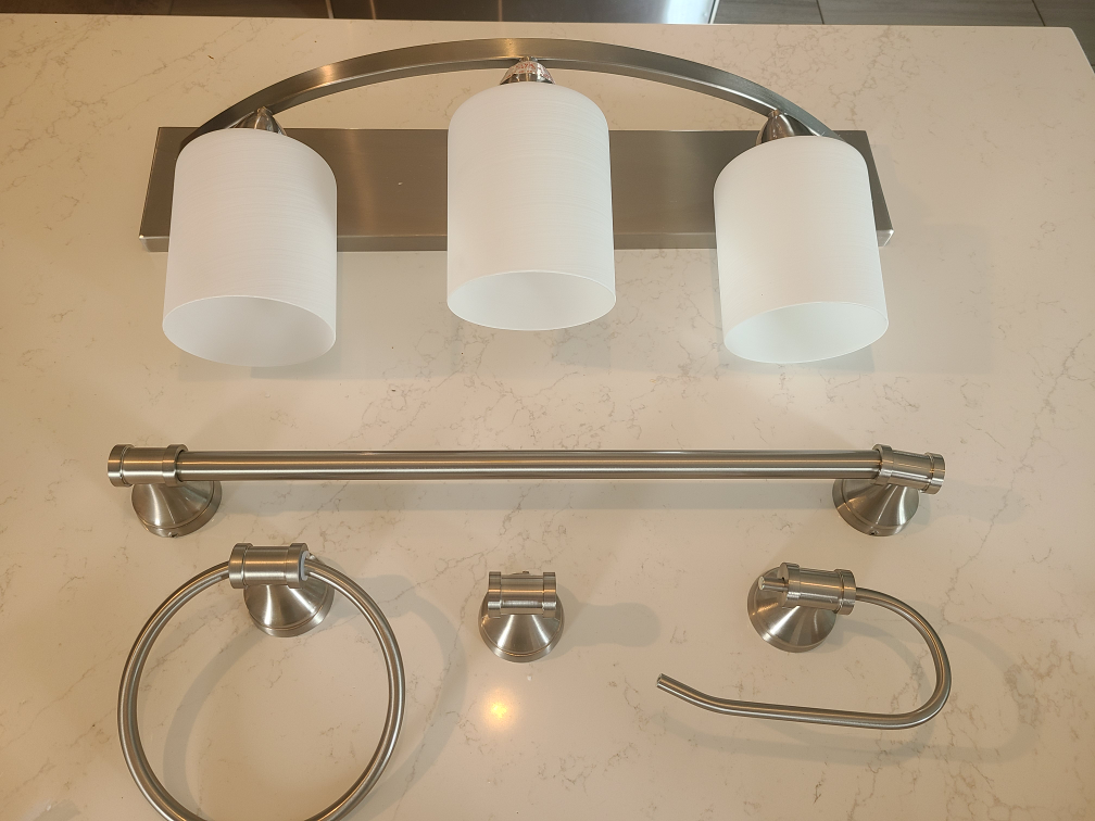 Bathroom Light Fixture & Towel Bar Set - photo 3