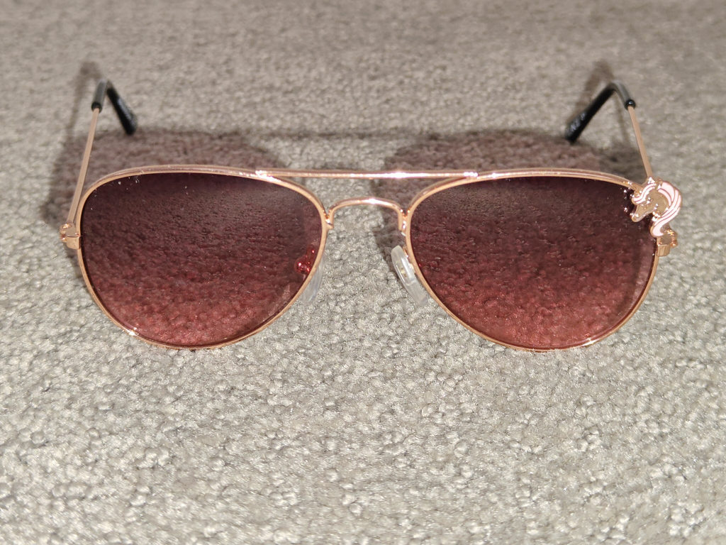 Children Girls Unicorn Icon Aviator Sunglasses - Rose Gold