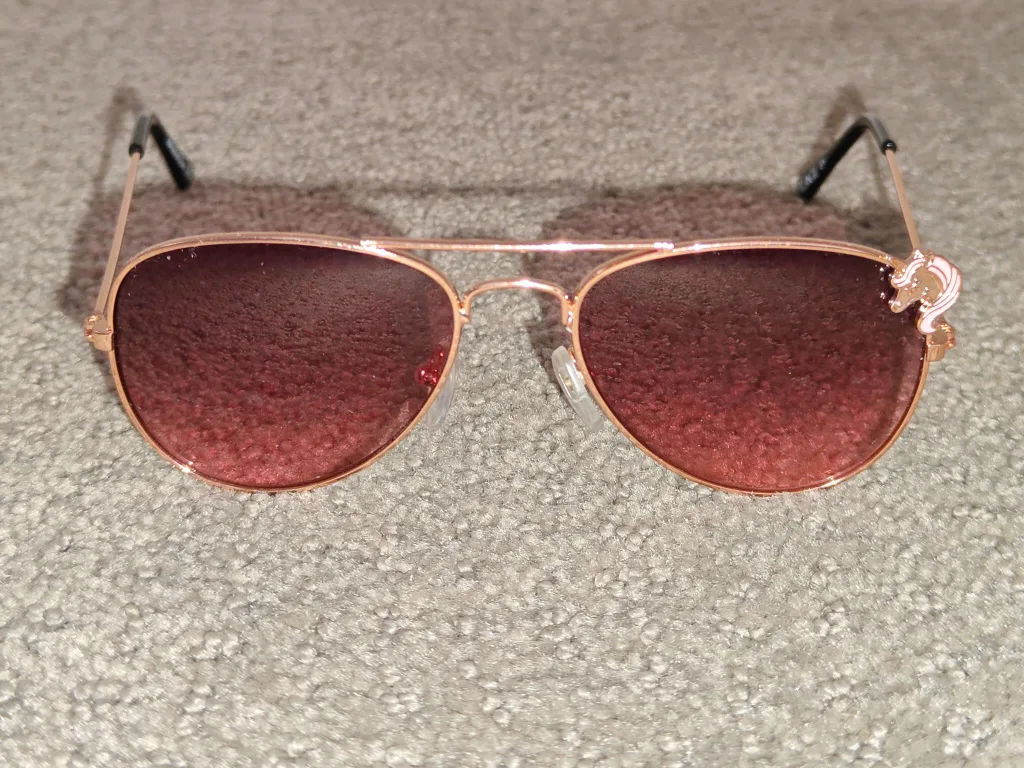 Children Girls Unicorn Icon Aviator Sunglasses - Rose Gold thumbnail
