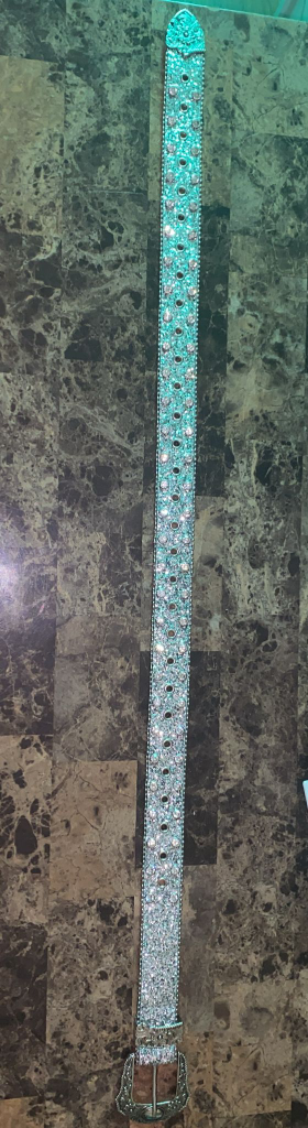Rhinestone embellished silver belt - photo 3
