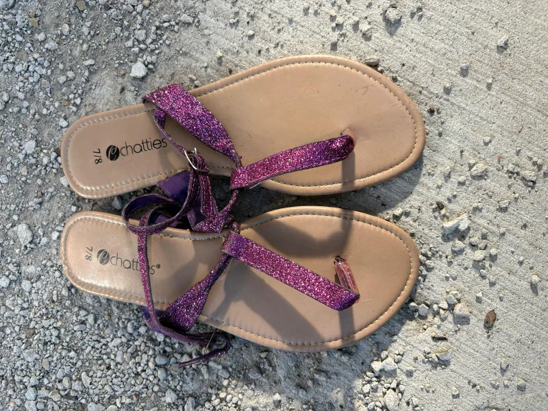 Chatties Purple Glitter Sandals - Size 7/8 thumbnail