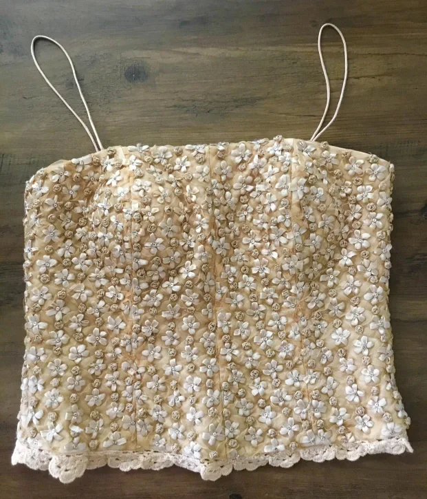 Indiva Gold Corset w Flower Detail thumbnail