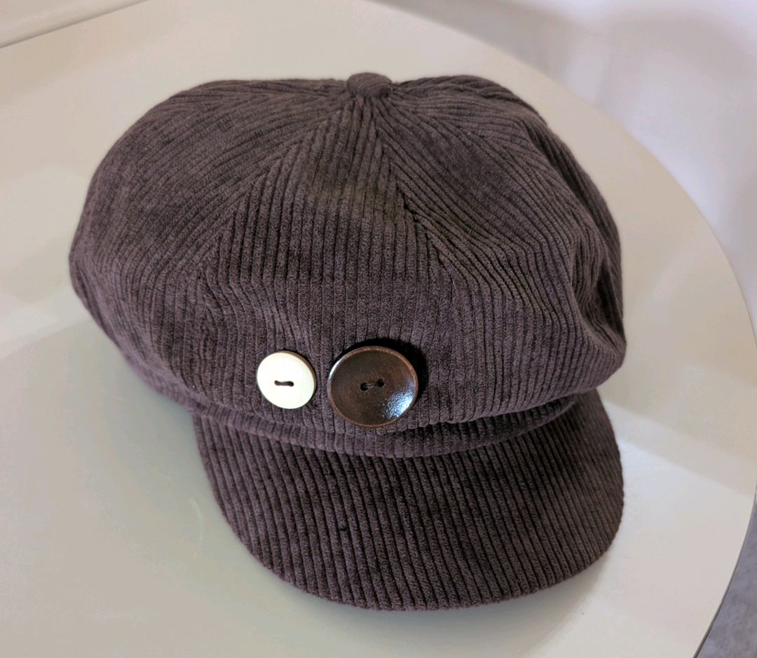 Corduroy Newsboy Cap - Brown - photo 2