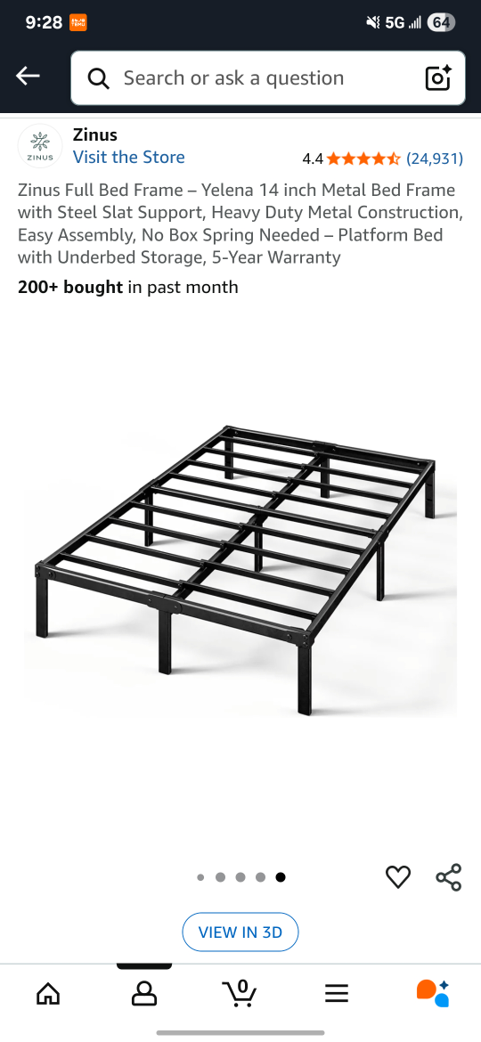 Zinus Yelena Full Size Bed Frame