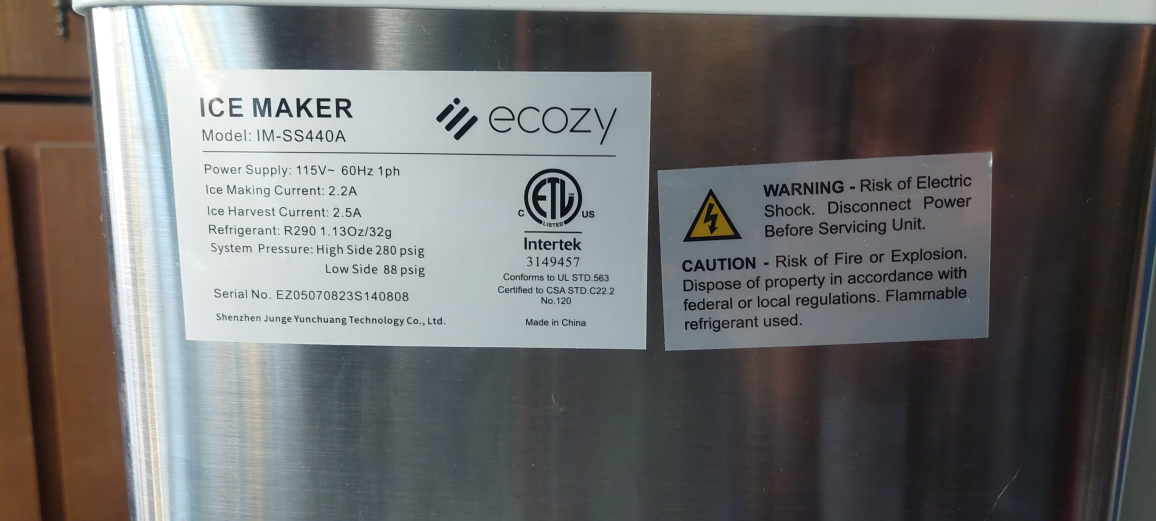 Ecozy Ice Maker - Model IM-SS440A - photo 4