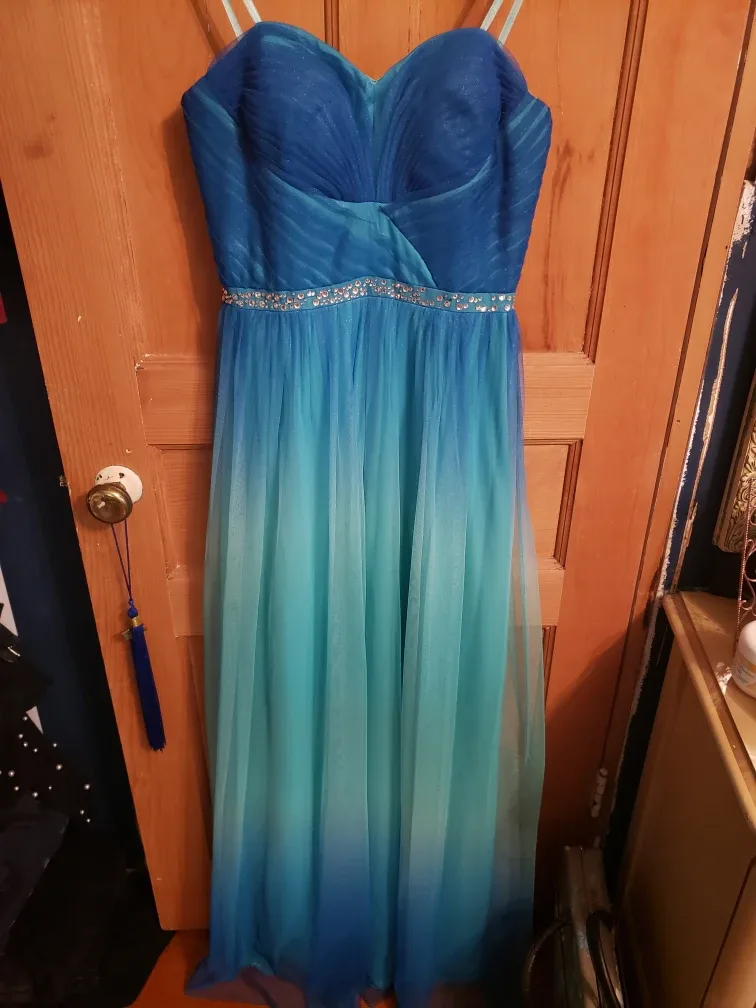 Laura Petites Blue Ombre Dress - Size 5 thumbnail