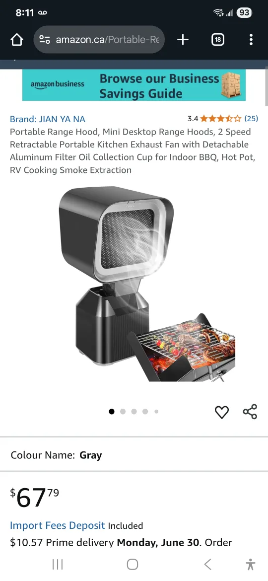 Portable Range Hood - Gray thumbnail