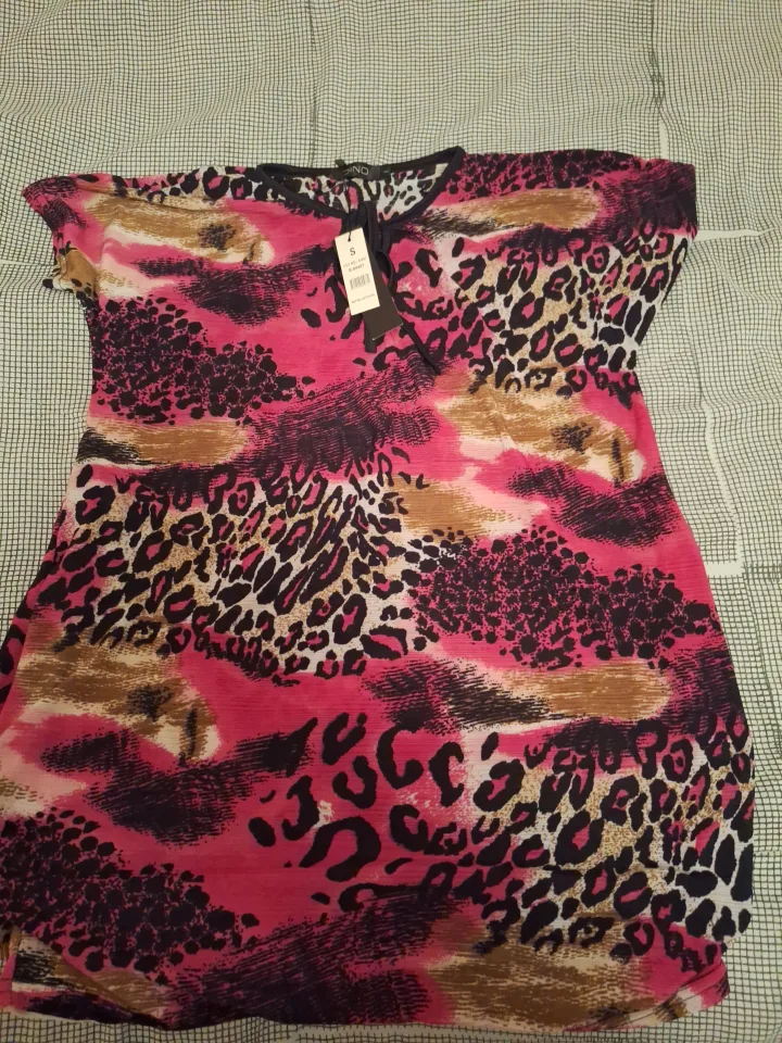 Dino Pink Leopard Print Top - Size Small thumbnail