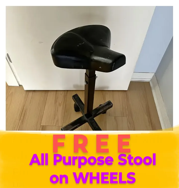 All Purpose Stool on Wheels - Black thumbnail