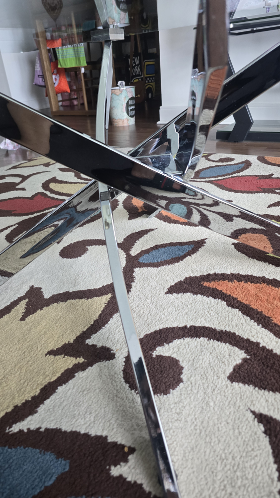Glass Coffee Table with Chrome Legs - photo 3