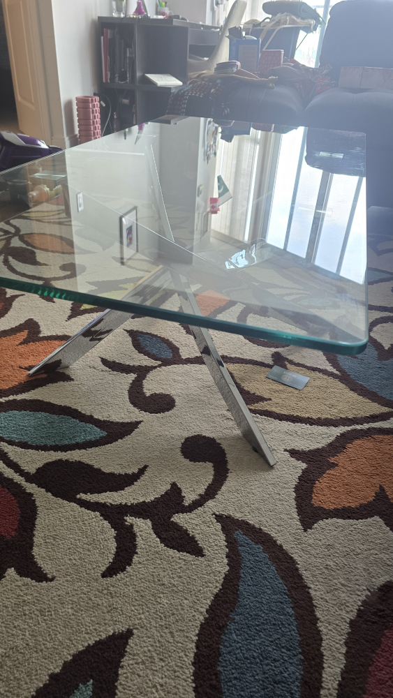 Glass Coffee Table with Chrome Legs - photo 4