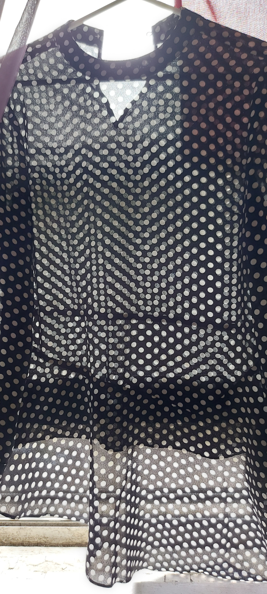 Suzy Sheir Polka Dot Assymmetrical Blouse - Size S - photo 2
