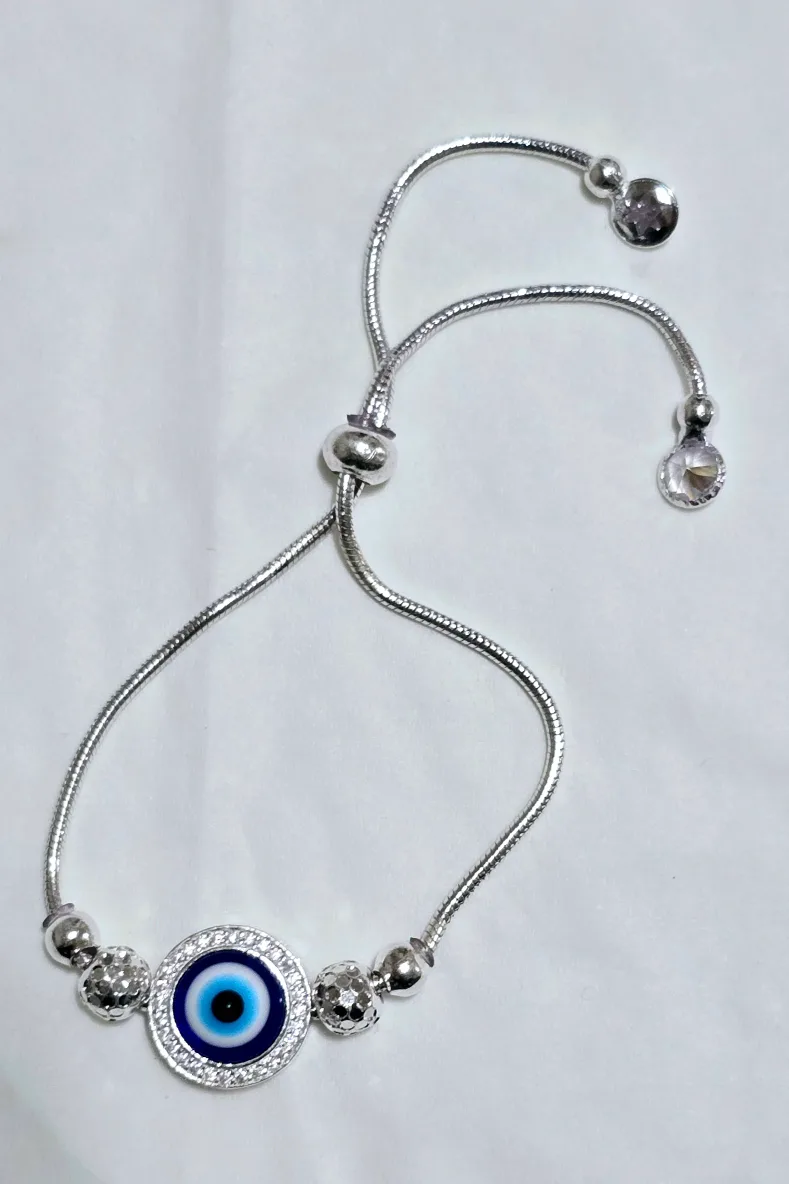 Pure Silver Evil Eye Silver Bracelet thumbnail