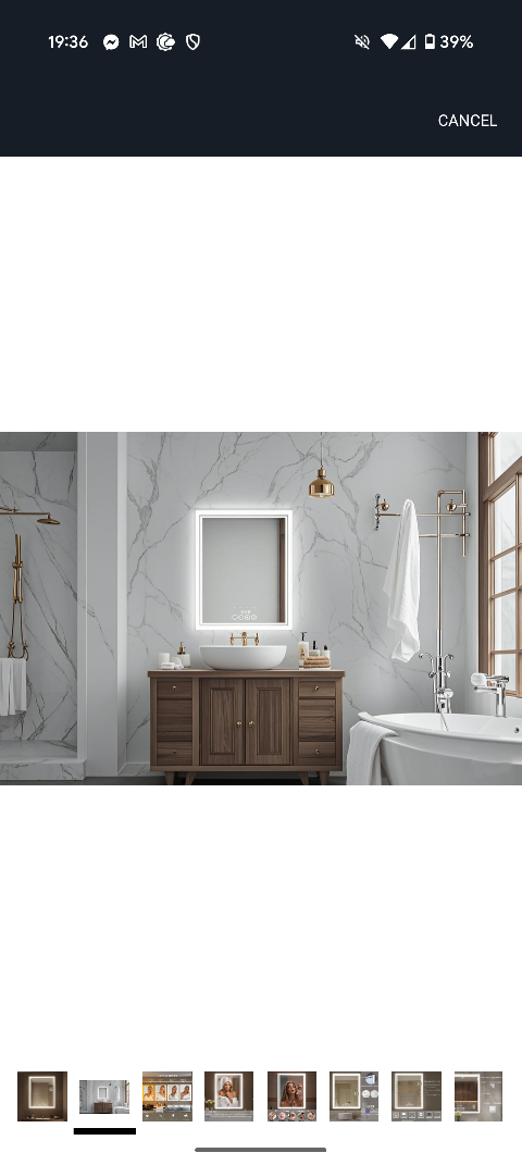 Light-Up Bathroom Mirror w/ Clock, Defogger, Adjustable Lighting