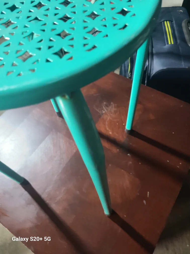 Turquoise Metal Round Stool thumbnail