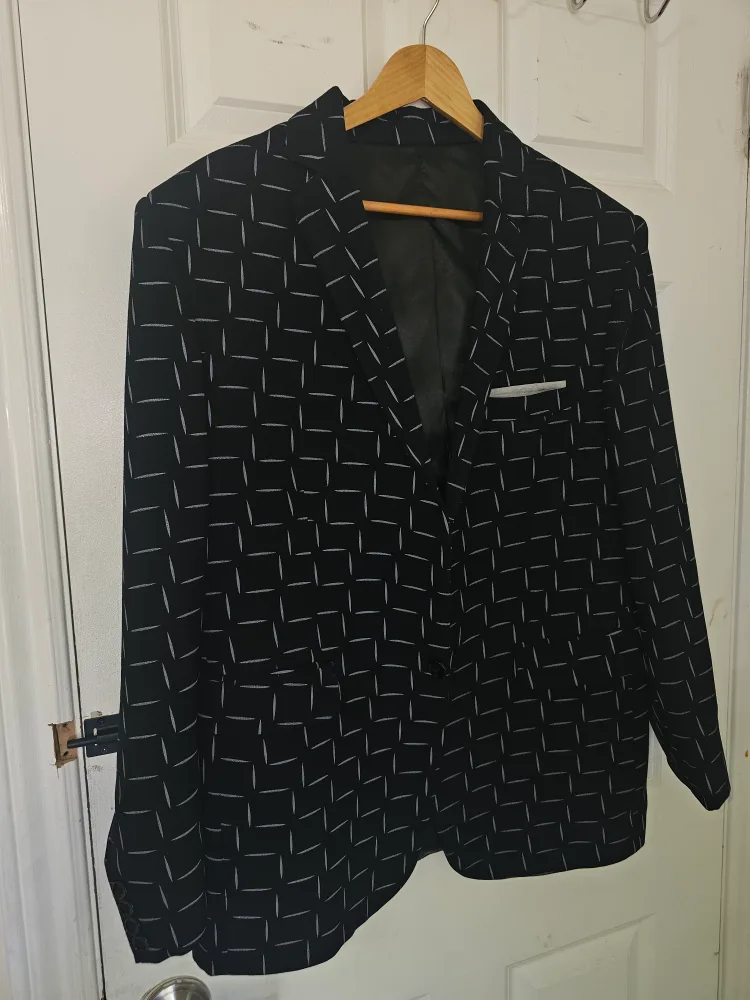 Mitva Black Patterned Blazer - Size M thumbnail