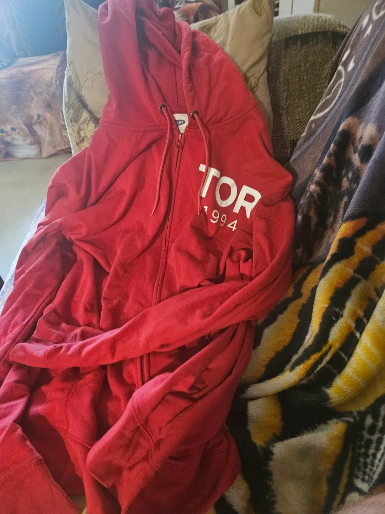 Old Navy Red Zip-Up Hoodie - XXL thumbnail