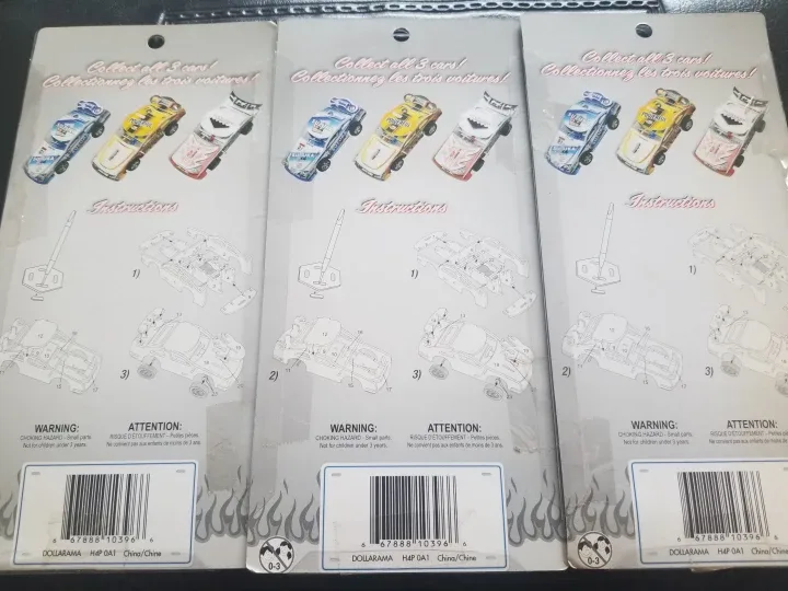 Rare & Complete set of 3 Race Car Edition with pullback action image indicator(5)