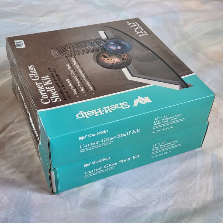 🆕Clear Tempered Corner Glass Shelf Kits image indicator(2)