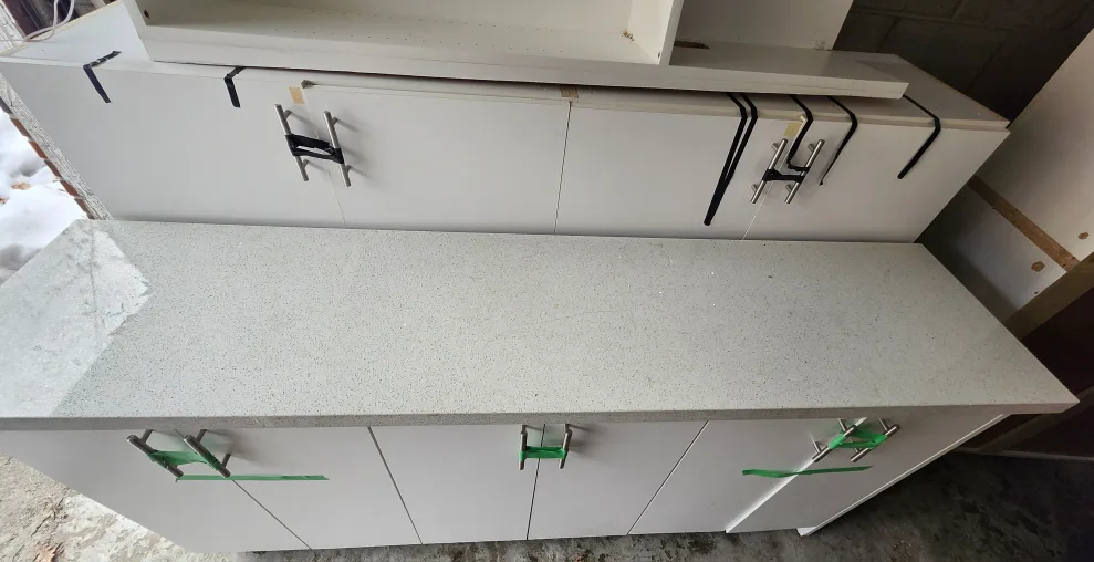 4 pieces Kitchen Cupboards and countertop with large cupboard. image indicator(2)