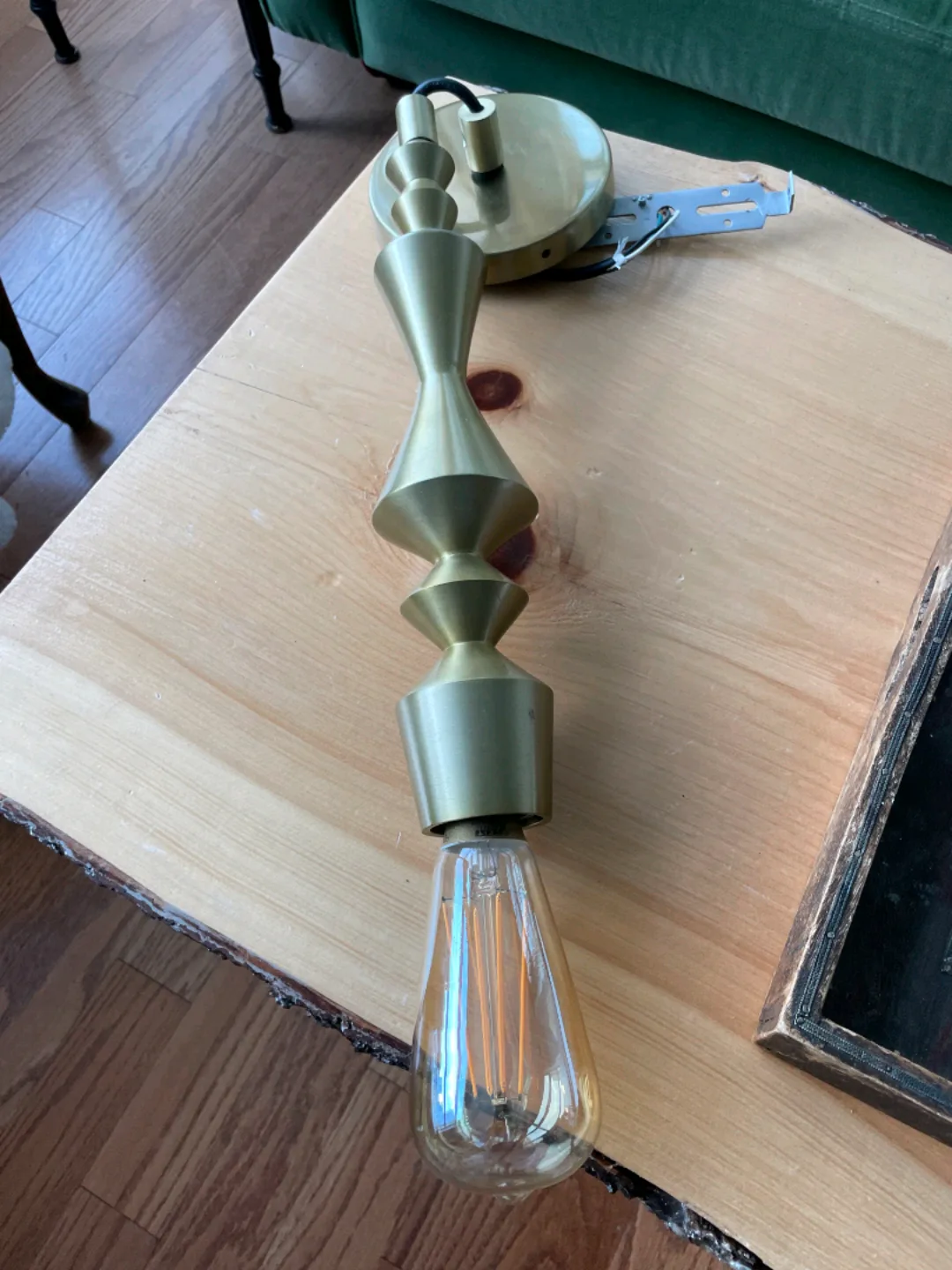 CB2 Gold Pendant Light thumbnail