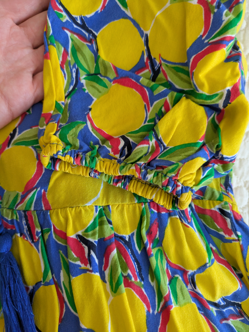 Lemon Print Dress - Blue & Yellow - photo 3
