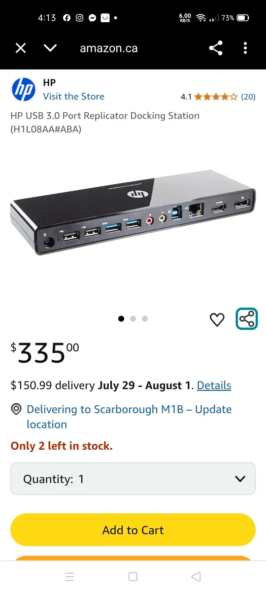 HP USB 3.0 Port Replicator Docking Station image indicator(2)