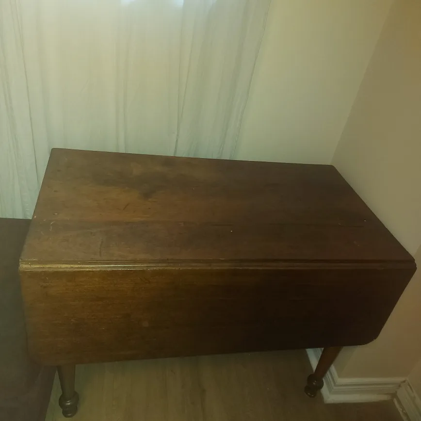 Antique Drop Leaf Table - Dark Wood thumbnail
