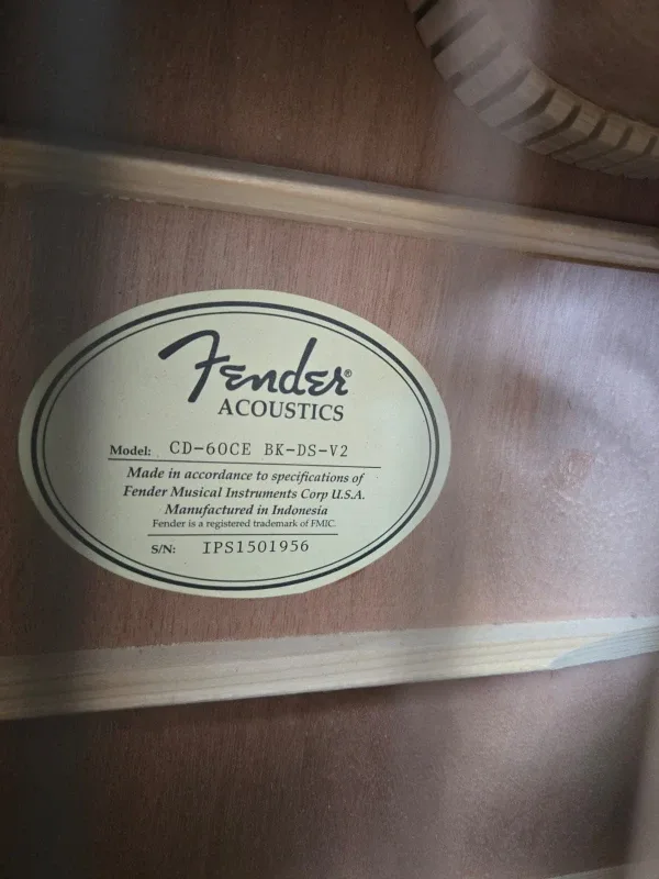 Fender CD-60CE BK-DS-V2 Acoustic Guitar image indicator(2)