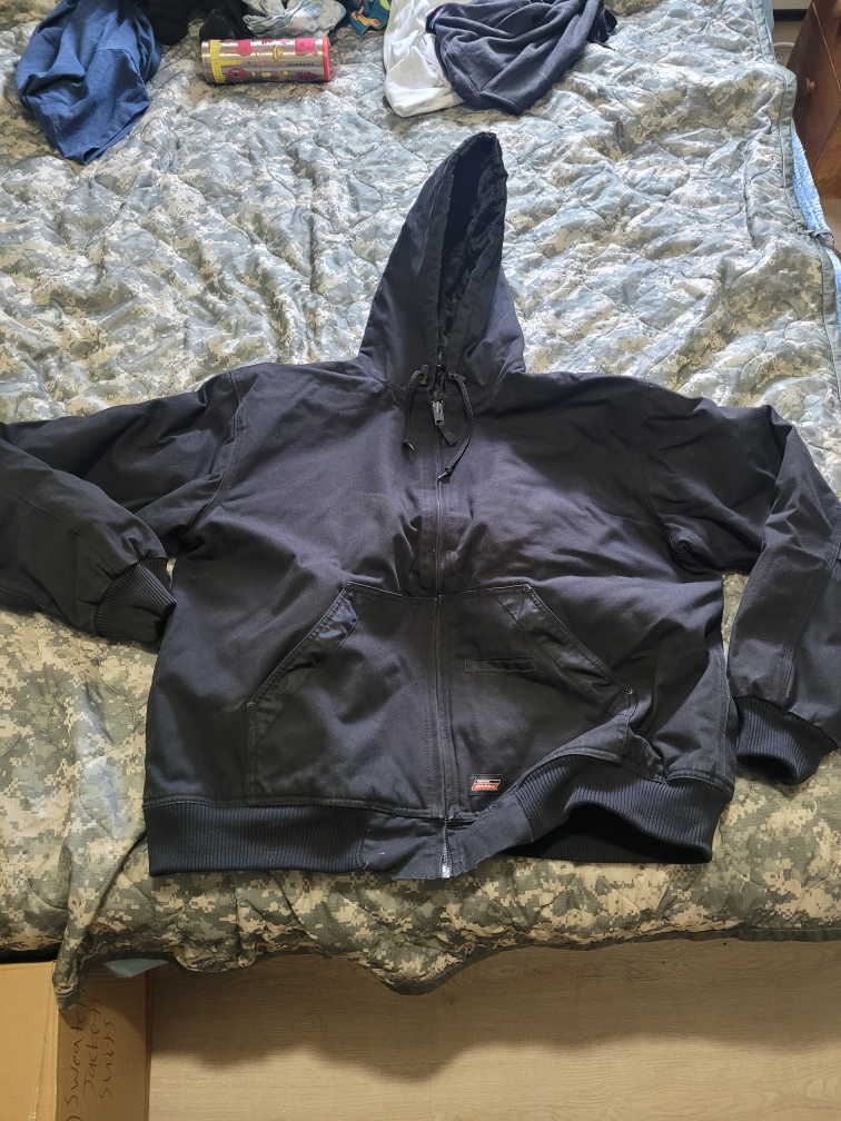 Dickies Black Quilted Hooded Jacket