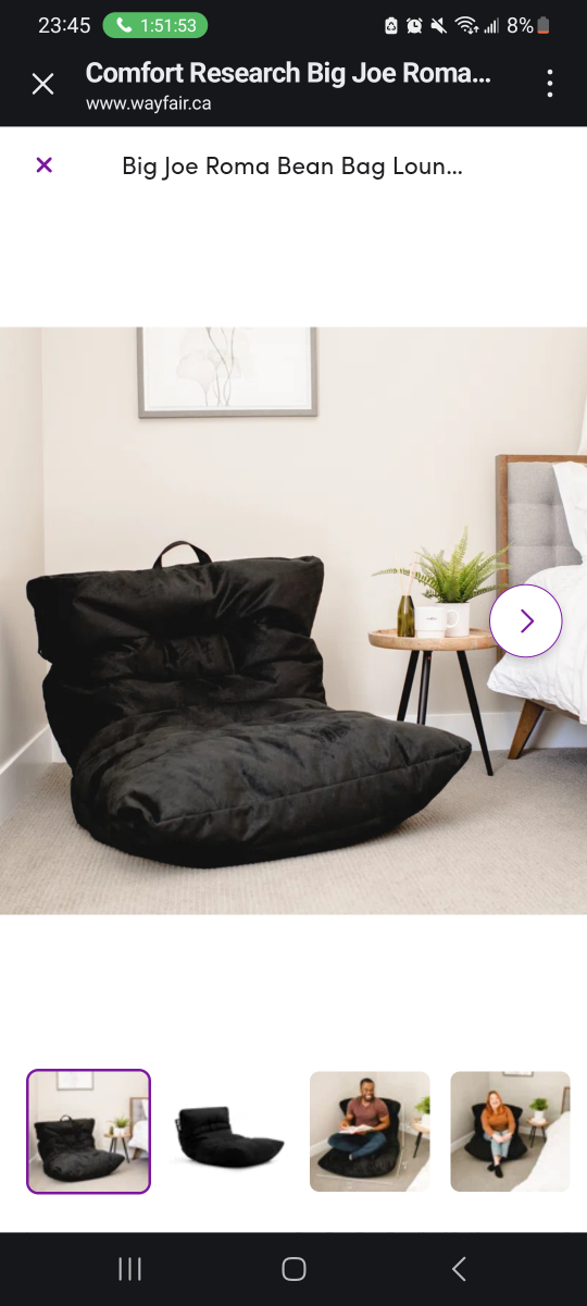 Big Joe Roma Black Bean Bag Lounge