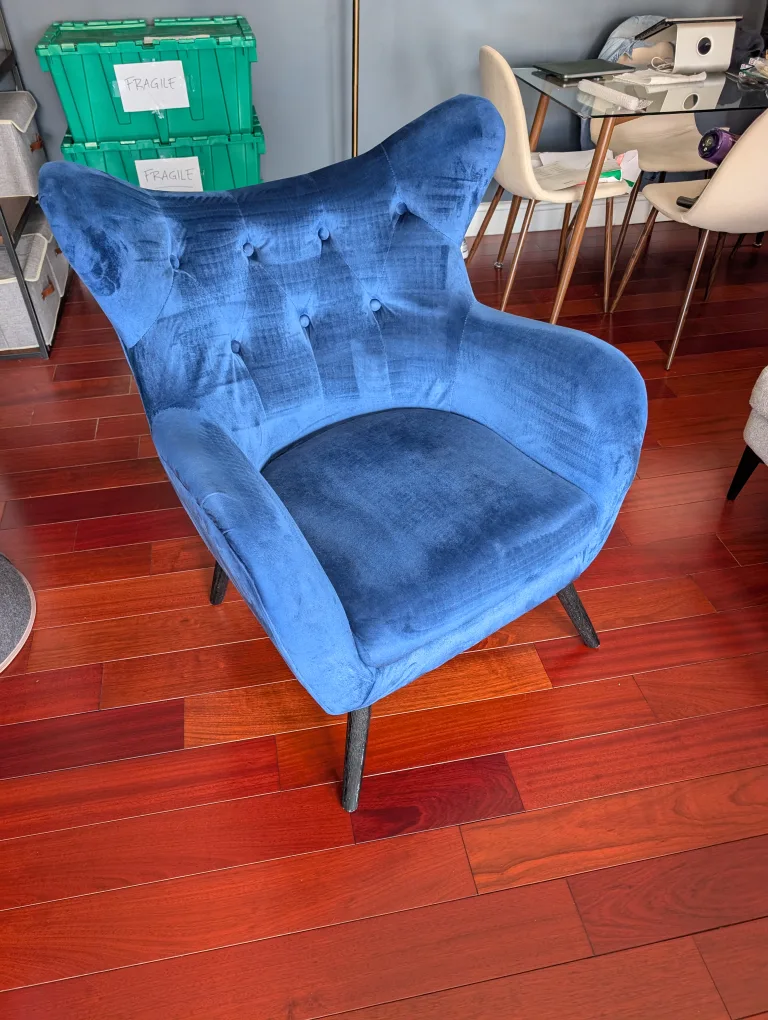Blue Velvet Accent Chair thumbnail