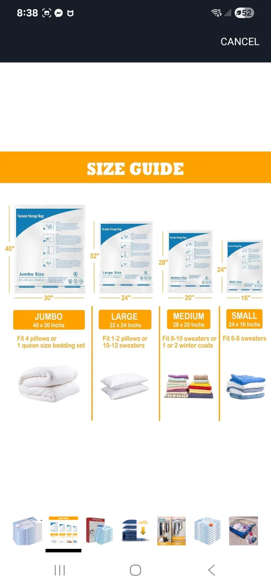 Vacuum Storage Bags - Large Size (32" x 24") image indicator(4)