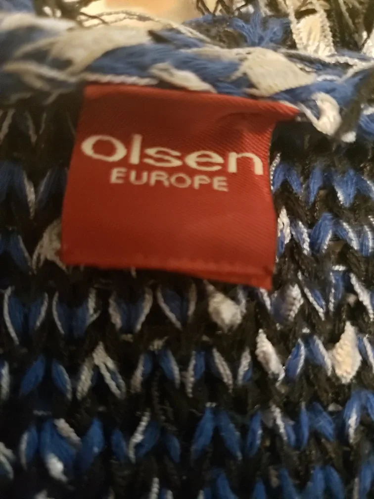 Olsen Europe Blue Textured Cardigan Size M/L image indicator(4)