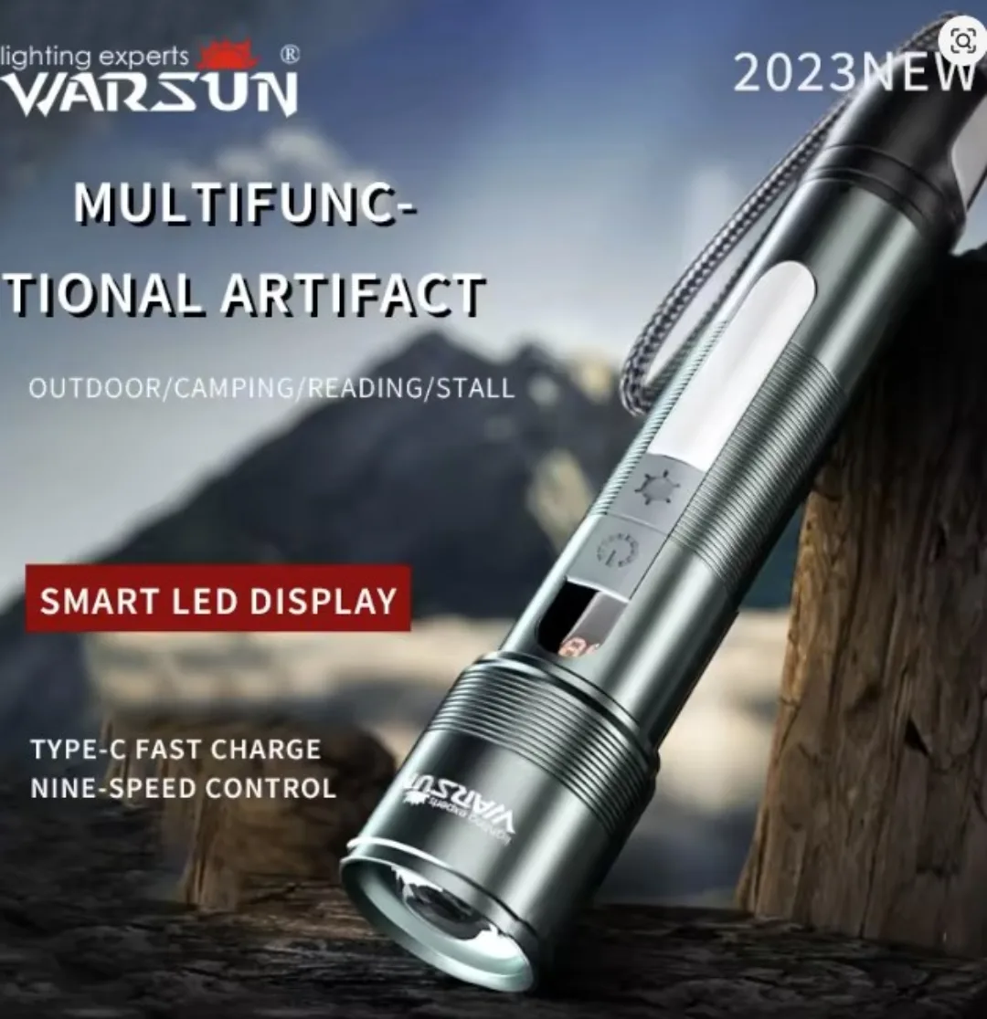 LED Lithium Battery Rechargeable Flashlight Outdoor Torch thumbnail