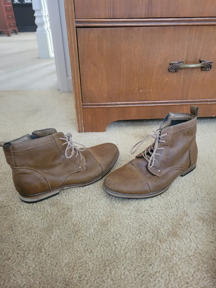 Brown Lace-Up Ankle Boots, Size 9-9.5 thumbnail
