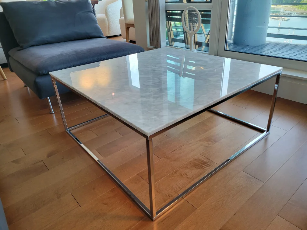 Marble Top & Chrome Coffee Table thumbnail