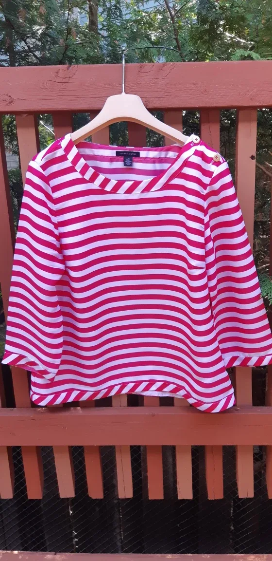 Tommy Hilfiger Red & White Striped Blouse thumbnail