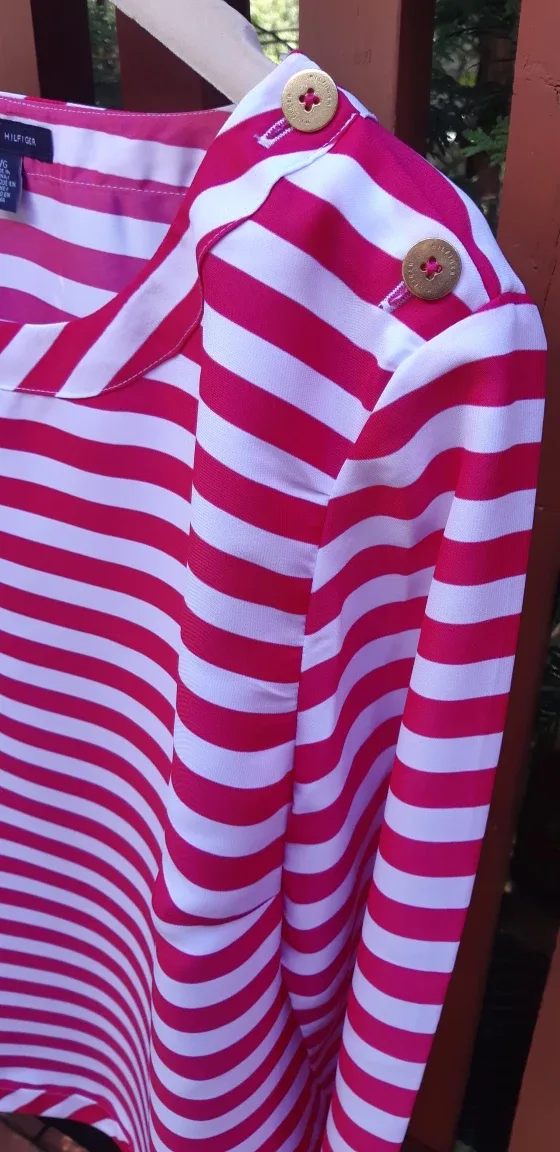 Tommy Hilfiger Red & White Striped Blouse image indicator(2)
