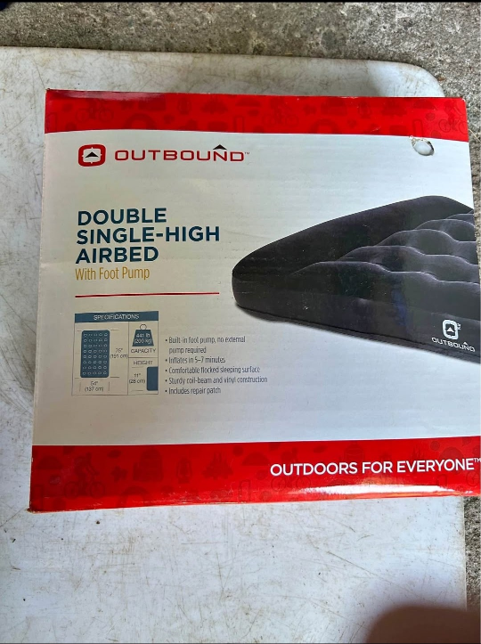 Outbound Double Single-High Airbed w/ Foot Pump