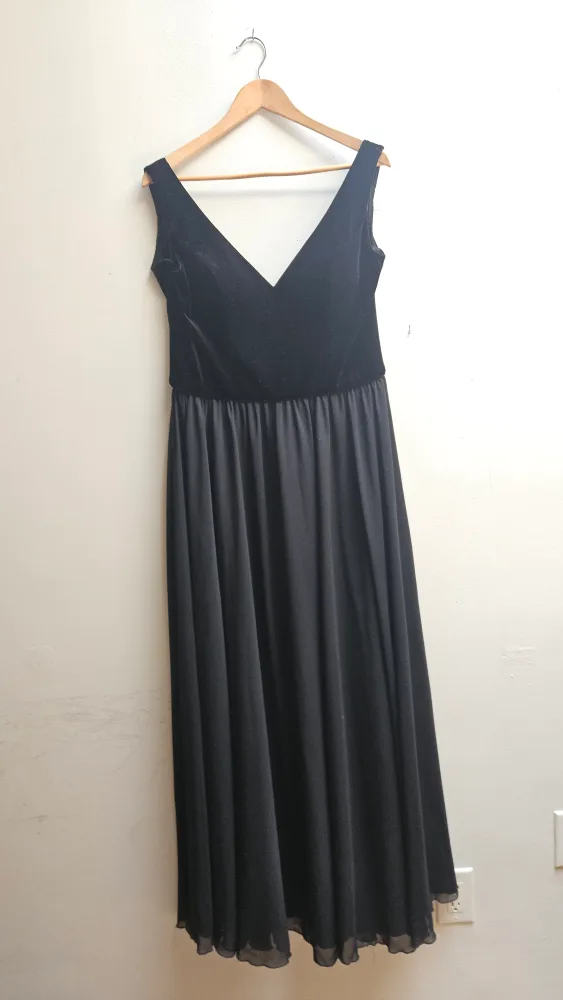 Mori Lee Velvet Chiffon Bridesmaid dress thumbnail