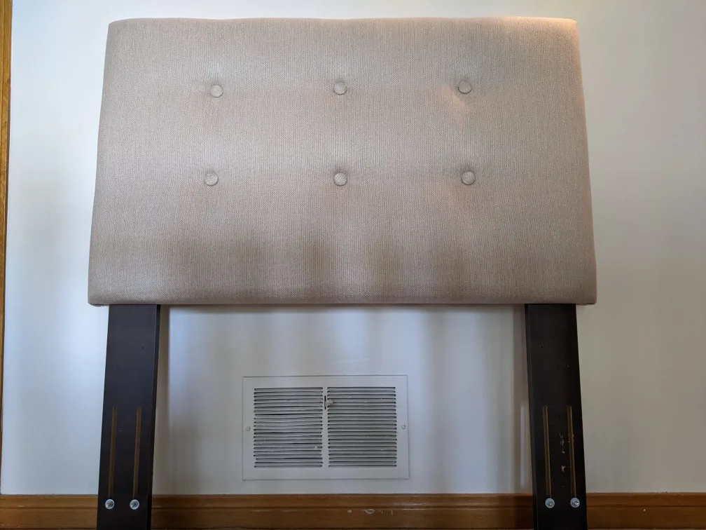 Like New- Upholstered Headboard - Beige thumbnail