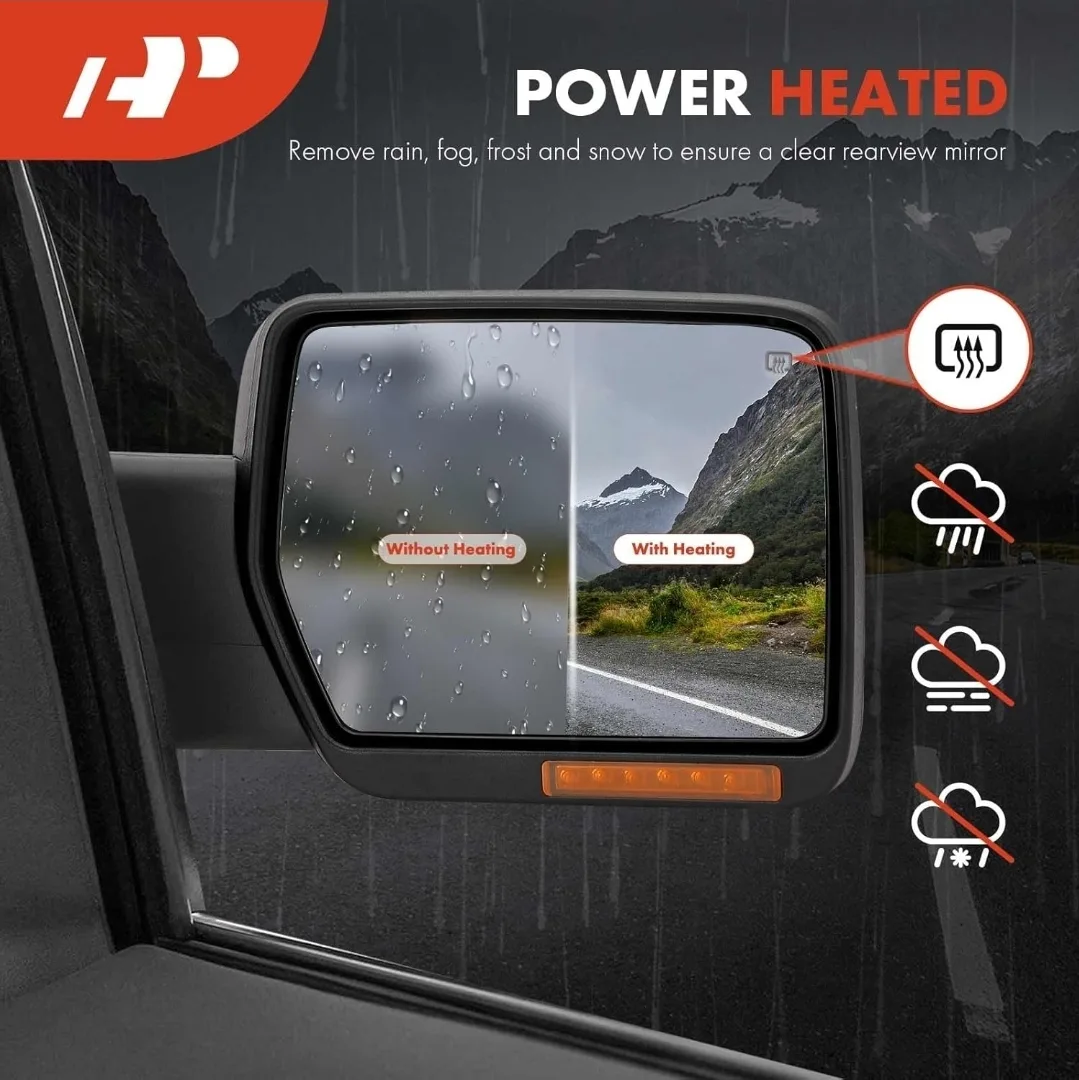 Towing Mirrors for Ford F-150 2007–2014 - Black, 8 Pin image indicator(8)