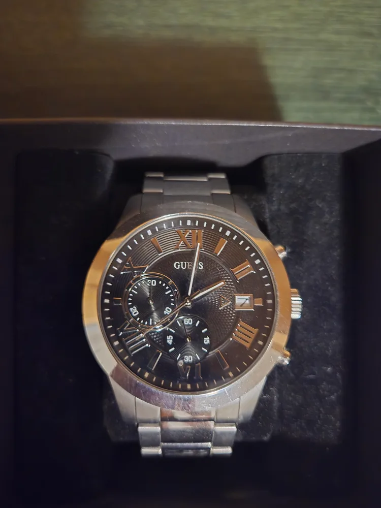 Guess Men's Silver Watch with Box thumbnail