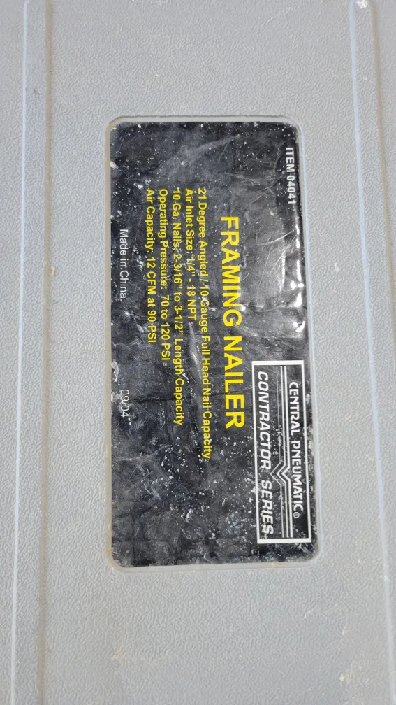 Central Pneumatic Framing Nailer image indicator(2)