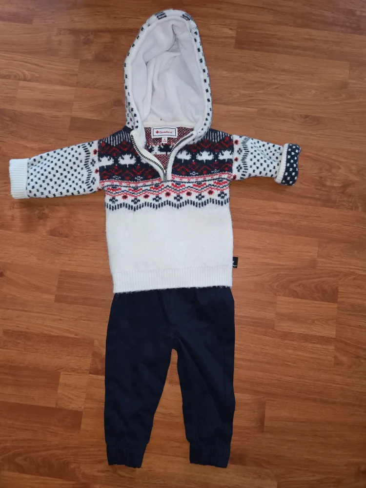 Baby Boy Outfit - Sweater & Navy Blue Pants thumbnail
