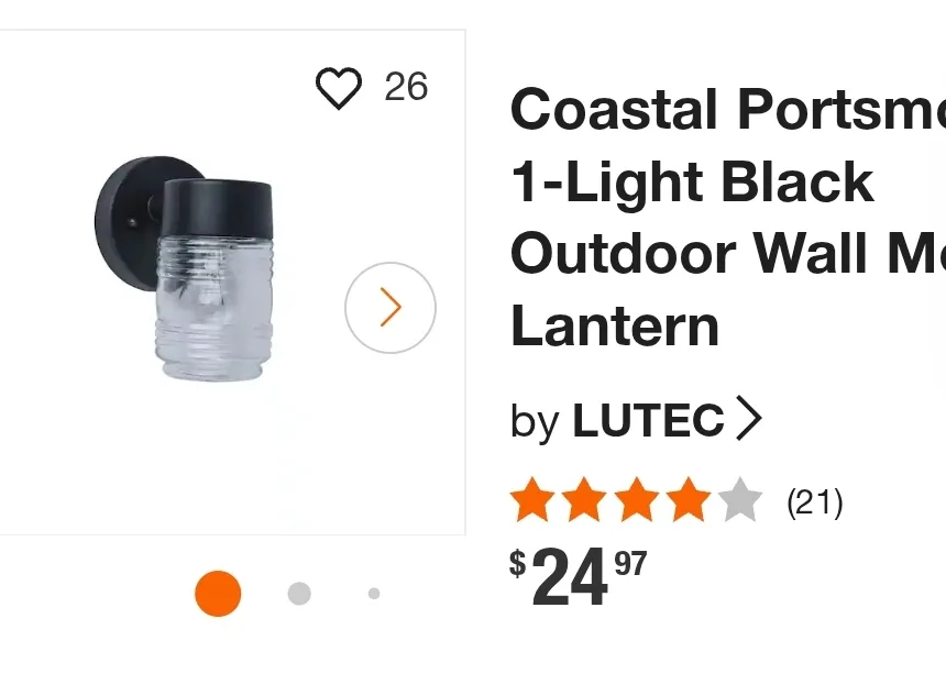 LUTEC Coastal Portsmouth Outdoor Wall Lantern thumbnail