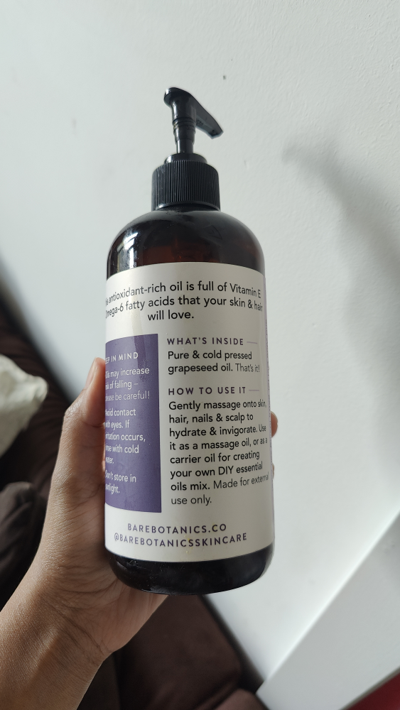 Bare Botanics Grapeseed Oil - 16oz - photo 3