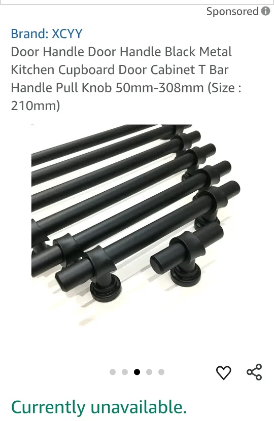 XCYY Black Metal Door Handle 210mm image indicator(3)