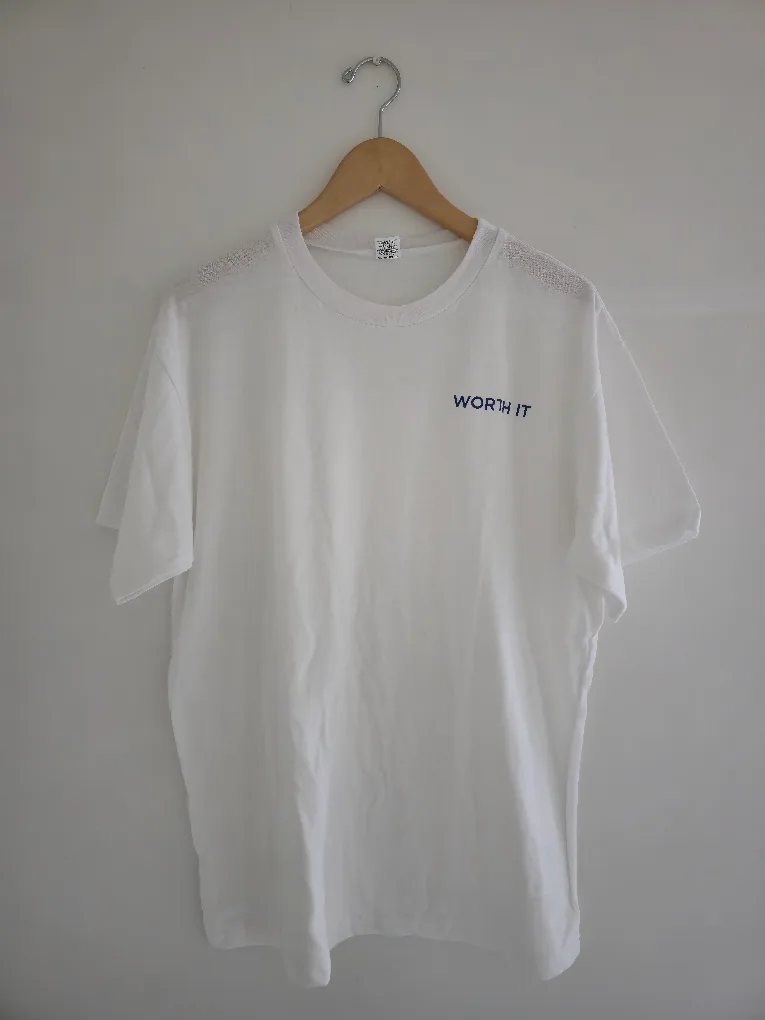 White T-Shirt - "Worth It" Design 🇨🇦 thumbnail